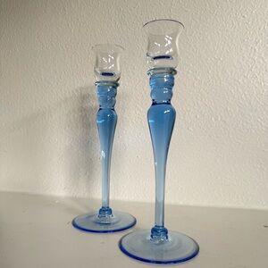Marquis by Waterford "Bermuda Blue" Candle Holders Set